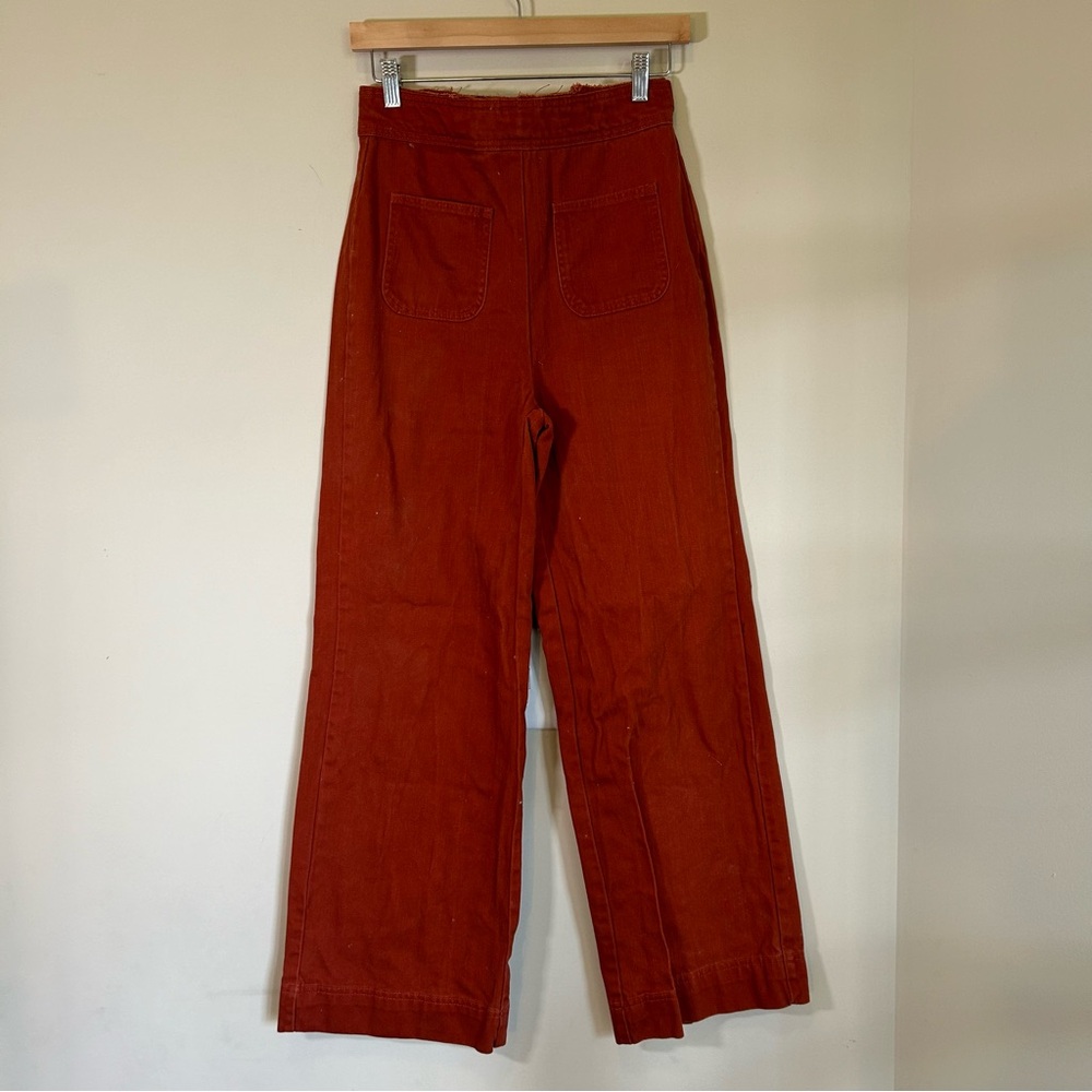 BDG urban outfitters wide leg front pocket orange red pants size 2‎